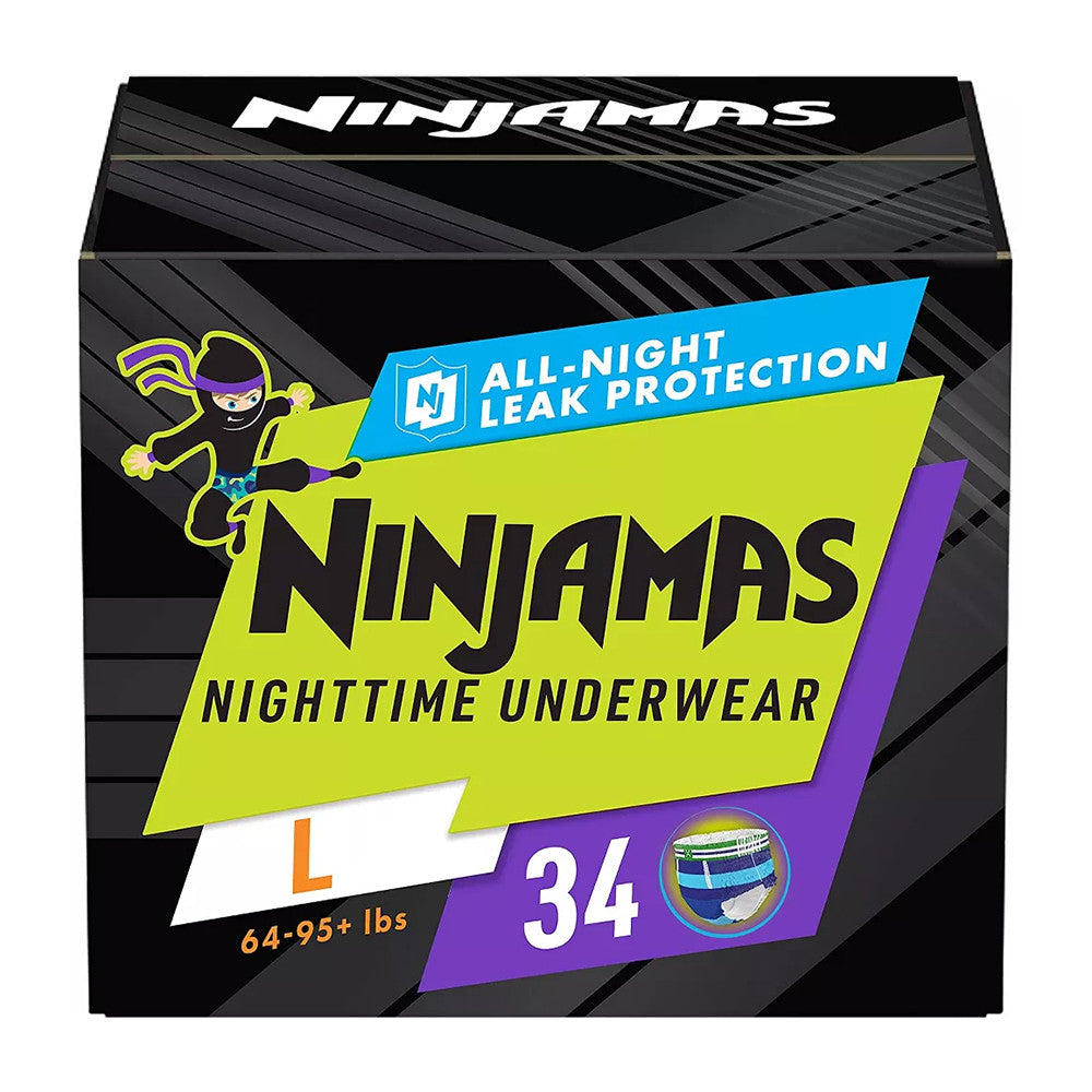 Pampers Ninjamas Nighttime Pants Toddler Boys Size L And XL, 34 Ea